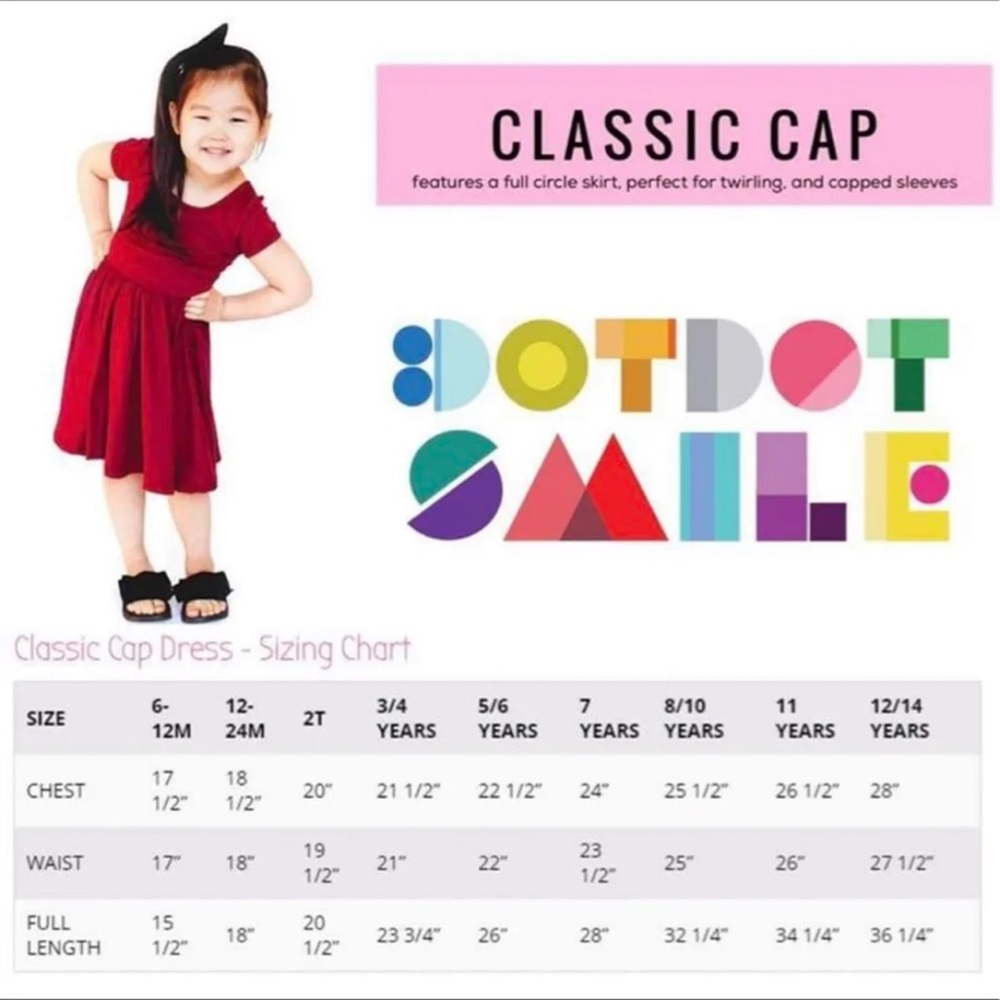 *NWT* DotDotSmile Size 3/4 Cap Sleeve Dress - Picture 3 of 4